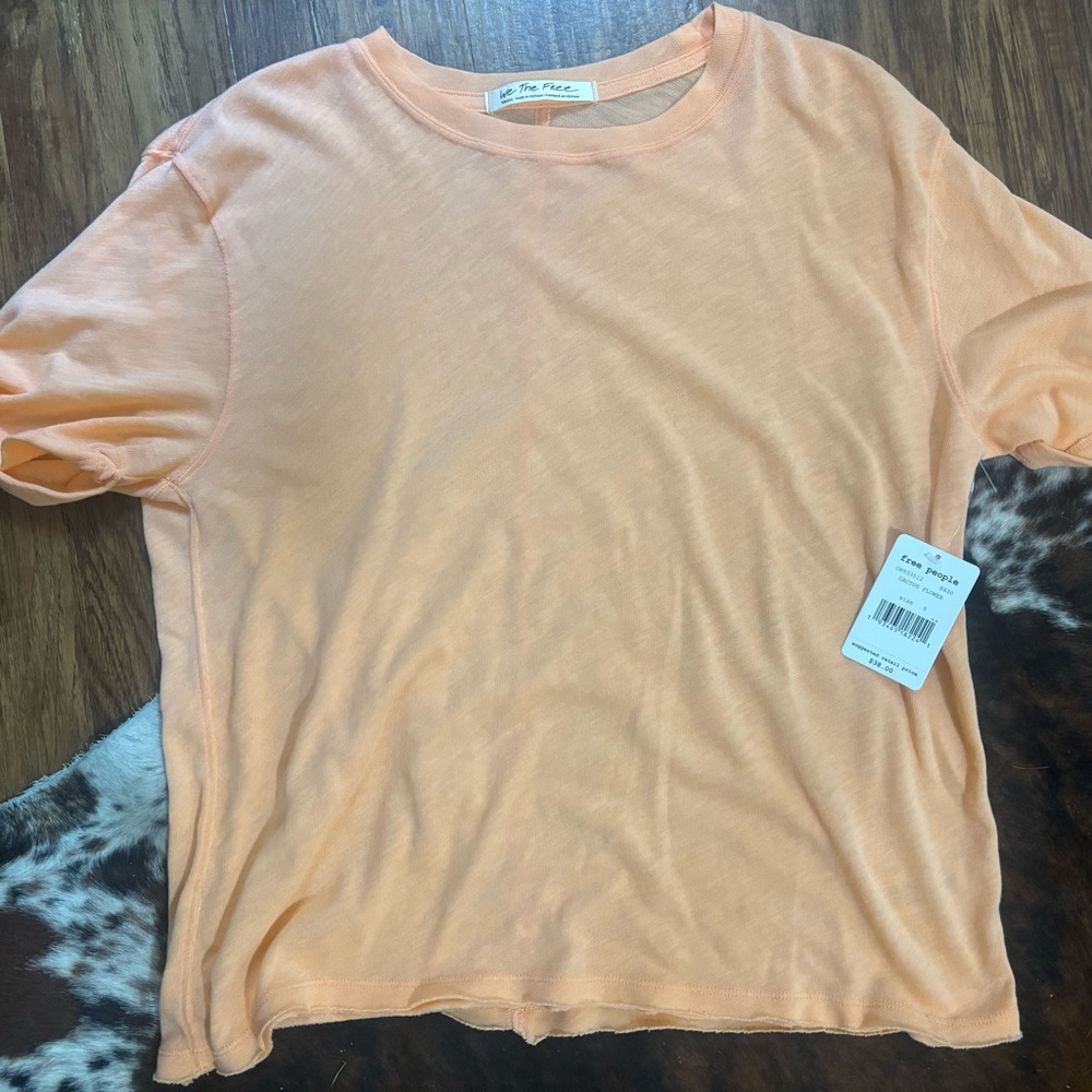 we the free bright orange tshirt brand new ! size small